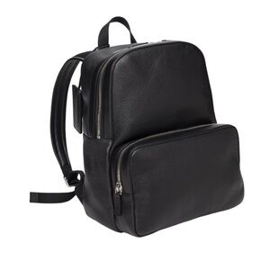 Italian  Leather Black Backpack